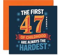 Divertida tarjeta de cumpleaños número 47 - Still a Big Kid at 47 - Tipografía atrevida y juguetona con una broma descarada de la infancia - Garantizado para despertar una sonrisa - cuadrado de 145 mm