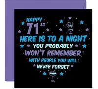Divertida tarjeta de cumpleaños número 71 para hombres y mujeres - Won't Remember - Tarjetas de feliz cumpleaños para papá de 71 años de edad, mamá, tía, tío abuela abuelo, tarjetas de felicitación de