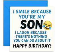 Divertida tarjeta de cumpleaños para hijo - "Nothing You Can Do About It", regalo humorístico de cumpleaños para adolescente, para él, diseño de broma tonta, interior en blanco con sobre