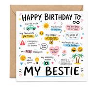 Divertida tarjeta de cumpleaños para mejor amigo con sobre, tarjeta de feliz cumpleaños a mi mejor amiga, tarjeta de amistad colorida con Ride or Die, compañero en crimen para amigo, mejor amiga o