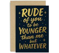 Divertida tarjeta de cumpleaños para mujeres y hombres, "Younger Than Me But Whatever", regalo humorístico para el trabajo, colegas, familiares, amigos, hermano, hermana, mamá, papá, esposa, marido