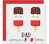 Divertida tarjeta de cumpleaños para papá 'FAB' linda y fabulosa tarjeta de cumpleaños de hijo e hija - Regalo para padre