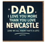 Divertida tarjeta de cumpleaños para papá - I Love You More Than You Love Newcastle - Tarjeta humorística de Geordie Football Fan para papá