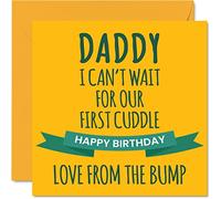 Divertida tarjeta de cumpleaños para papá, primer abrazo, tarjetas de feliz cumpleaños para papá de Bump, lindos regalos de cumpleaños para padre, 145 mm x 145 mm, tarjetas de felicitación especiales