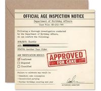 Divertida tarjeta de cumpleaños para tía, aprobada oficialmente para tartas, diseño humorístico de documento de cumpleaños para una risita, perfecta para celebrar con estilo, cuadrada de 145 mm, sobre