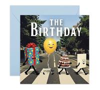 Divertida tarjeta de cumpleaños - Paseo de globos de pastel - Abbey Road - Saludos para él, su amigo, mejor amiga, hermana, hermano, mamá, papá, compañero, hermano, amigo, amigo, amigo, pareja