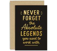 Divertida tarjeta de despedida para colegas o amigos, regalo con texto en inglés "Never Forget the Absolute Legends", despedida de jefe de trabajo, jubilación, para hombres y mujeres, interior en