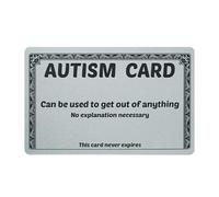 Divertida Tarjeta de Excusa para el Autismo, Tarjeta para el Autismo Divertidos Regalos para el Autismo en PVC del tamaño de una Cartera, Tarjeta de plástico para el Autismo (A#)
