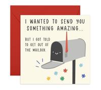 Divertida tarjeta de felicitación - "Got Told to Get Out of the Mailbox" - Tarjeta de felicitación humorística para amigos, él, ella, mujeres, hombres, vecinos, jóvenes, viejos, colegas, hermano