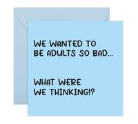 Divertida tarjeta de felicitación para adultos - What Were We Thinking - Tarjeta de humor para amigo, hermana, hermano, primo, mejor amigo, mejor amigo, vecino, él, ella - Viene con divertidas