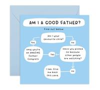 Divertida tarjeta de felicitación para padre, diagrama de flujo "Am I a Good Father", divertida tarjeta de cumpleaños o día del padre para papá, papá, familia, hombres, viene con divertidas