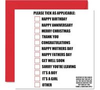 Divertida tarjeta de felicitación - T's & C's - Cumpleaños, aniversario, Día de la Madre, Día del Padre, Navidad, Get Well Soon Dejando, Tarjeta de agradecimiento para recién nacido, mamá, papá,