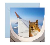 Divertida tarjeta de felicitación - Ventana de avión - para cumpleaños, Bon Voyage, amantes de los viajes, vacaciones, compañeros de trabajo, hermano, hermana, mamá, papá, él, ella, diviértete en tu