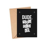 Divertida tarjeta de graduación para él con sobre, regalo de felicitación original y único para hermano, novio, hijo, nieto, mejor amigo, amigo que lo hiciste