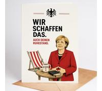 Divertida tarjeta de jubilación para hombre - Divertida tarjeta de jubilación para colegas y jefes | Tarjeta de despedida de colega | Tarjeta de jubilación | Regalo para despedida | Jubilación Merkel