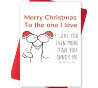 Divertida tarjeta de Navidad para esposo o esposa, tarjetas de humor de broma Feliz Navidad a la persona que amo, regalos únicos para mujeres o hombres para Navidad, regalo romántico de Navidad para novia, novio amante..