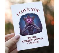 Divertida tarjeta de San Valentín | I Love you to the Upside Down | Tarjeta para novia, novio, marido, esposa