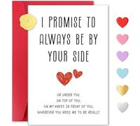 Divertida tarjeta de San Valentín para él y ella, regalo romántico del día de San Valentín para marido, esposa, tarjeta con texto en inglés "I Promise to Always Be By Your Side", regalo divertido para