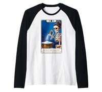 Divertida tarjeta de tarot con texto en inglés "Don't Be Salty Bun Mama Girl Women Camiseta Manga Raglan