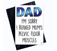 Divertida tarjeta del día del padre divertida para el día del padre y papá, tarjeta divertida para el día del padre o papá, con texto en inglés "Love You Dad Humour Banter Laughs Gifts" PC387