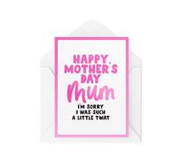 Divertida tarjeta para el día de la madre - I'm Sorry I Was Such a Little Tw*t - Tarjetas de Jokey Sweary - Tarjetas humorísticas para adultos - Tarjetas divertidas para mamá - CBH1963