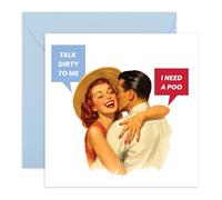 Divertida tarjeta para parejas - Talk Dirty to Me I Need a Poo - Tarjeta humorística de aniversario, San Valentín o simplemente porque para novio, novia, marido, esposa, señora, señora, pareja vieja