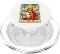 Divertida Tarjeta Religiosa de Gato Parodia Gatito Gatito tarots Tarjeta Santo Gato PopSockets PopGrip para MagSafe