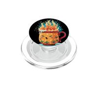 Divertida Taza de Bebidas Calientes con gráfico de Fuego y Llamas PopSockets PopGrip para MagSafe