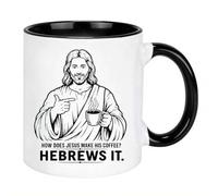 Divertida taza de café de cerámica cristiana de Jesús, regalo de cumpleaños para amigos, compañeros de trabajo, versículo bíblico, taza de fe