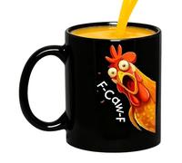 Divertida taza de café de cerámica, diseño de pollo, tazas de café de agua, tazas novedosas - enemigos para hombres y mujeres, cumpleaños, hogar, oficina, escuela, dormitorio, leche fría caliente