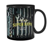 Divertida taza de café de cerámica negra, diseño de caja de herramientas grande, sopa, cerveza, whisky, vino, , agua, regalo novedoso para garaje, oficinas, hogar, 9,5 x 8 cm