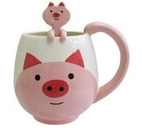 Divertida taza de café de cerdo de 14 oz con cuchara divertida taza de regalo novedad taza de cerámica regalo para mujeres hombres cumpleaños Navidad