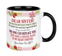 Divertida taza de café de regalo para hermana de hermanas y hermano