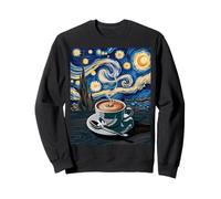 Divertida Taza de café Estrellado Noche Latte Arte Barista Mujeres Hombres Sudadera