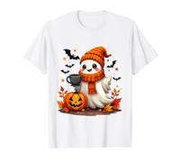 Divertida Taza de café Fantasma para Beber Halloween Ghost Coffee Lover Camiseta gráfica económica, Hombre, Blanco, XL