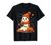 Divertida Taza de café Fantasma para Beber Halloween Ghost Coffee Lover Camiseta gráfica económica, Hombre, Negro, L