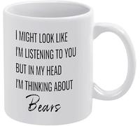 Divertida taza de cerámica de 325 ml: «Parece que te estoy escuchando, pero en mi cabeza estoy pensando en pescar». Taza de café y té novedosa para mujeres, jefes, amigos, empleados o cónyuges.