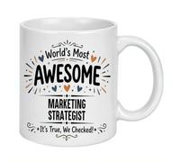 Divertida taza de estratega de marketing de 11 onzas, taza de café digital con refranes sarcásticos humorísticos, estantería de cerámica blanca, regalos de broma para gerente de marketing, compañero