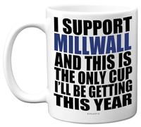 Divertida taza de fútbol de regalo para los fans de Millwall - Taza Footy Only - Taza de broma de Navidad, cumpleaños, regalos para hijo, papá, hermano, tío, colega, amigo, primo, primo, 325 ml, taza