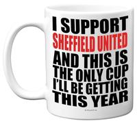 Divertida taza de fútbol de regalo para los fans de Sheff Utd - Footy Only Cup - Taza de broma de Navidad, cumpleaños, regalos para hijo, papá, hermano, tío, colega, amigo, primo, taza de cerámica de