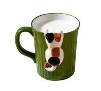 Divertida taza de gato, 350 ml, decoración estética de escritorio, taza de café de cerámica, tazas para té, leche, agua, bebida, hogar, cocina, oficina, escuela, escritorio, decoración de cumpleaños