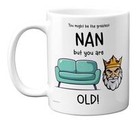 Divertida taza para abuela, sofá King, regalos groseros de feliz cumpleaños para abuela, abuela de nieto, nieta, regalos novedosos, tazas de cerámica de 325 ml, aptas para lavavajillas