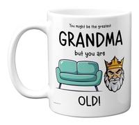 Divertida taza para abuela, sofá King, regalos groseros de feliz cumpleaños para abuela, abuela, nieto, nieta, regalos novedosos, tazas de cerámica de 325 ml, aptas para lavavajillas
