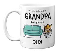 Divertida taza para abuelo, sofá King, regalos groseros de feliz cumpleaños para abuelo de parte de nieto, nieto, regalos novedosos, tazas de cerámica de 325 ml, aptas para lavavajillas