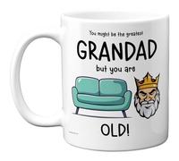 Divertida taza para abuelo, sofá King, regalos groseros de feliz cumpleaños para abuelo de parte de nieto nieto, regalos novedosos, tazas de cerámica de 325 ml, aptas para lavavajillas