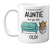 Divertida taza para tía, sofá King, regalos groseros de feliz cumpleaños para tía tía de sobrino sobrina, regalos novedosos, tazas de cerámica de 325 ml, aptas para lavavajillas