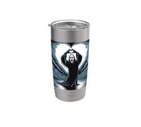 Divertida temporada espeluznante fantasma cara aterradora Halloween Vaso térmico de acero inoxidable de doble pared