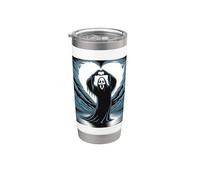 Divertida temporada espeluznante fantasma cara aterradora Halloween Vaso térmico de acero inoxidable de doble pared