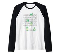 Divertida Tortuga música Yoga Jugar Nota Clef Músico Camiseta Manga Raglan