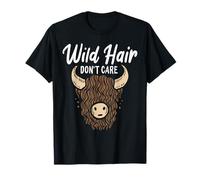 Divertida Vaca Escocesa de Las Highlands de Wild Hair Don't Care Camiseta